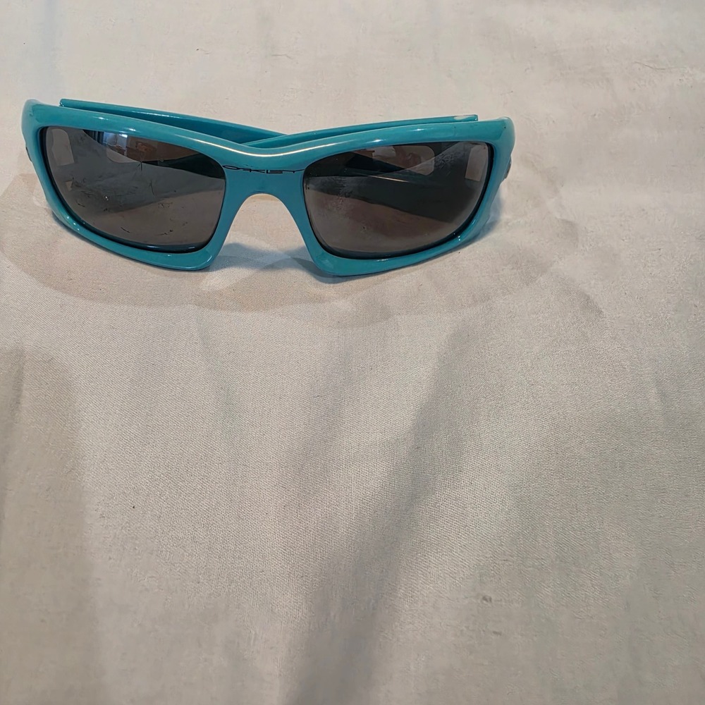 Oakley Crankcase Sunglasses Mens OS Turquoise Blue Good Rectangular Wrap USA